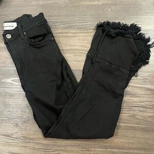 Reformation Black Frayed Hem Jeans